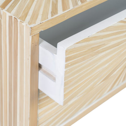 Beistelltisch 56 x 46 x 58 cm Beige Bambus Holz MDF
