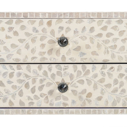 Beistelltisch 56 x 46 x 58 cm Beige Perlmutt Holz MDF