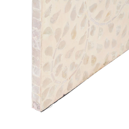 Beistelltisch 56 x 46 x 58 cm Beige Perlmutt Holz MDF