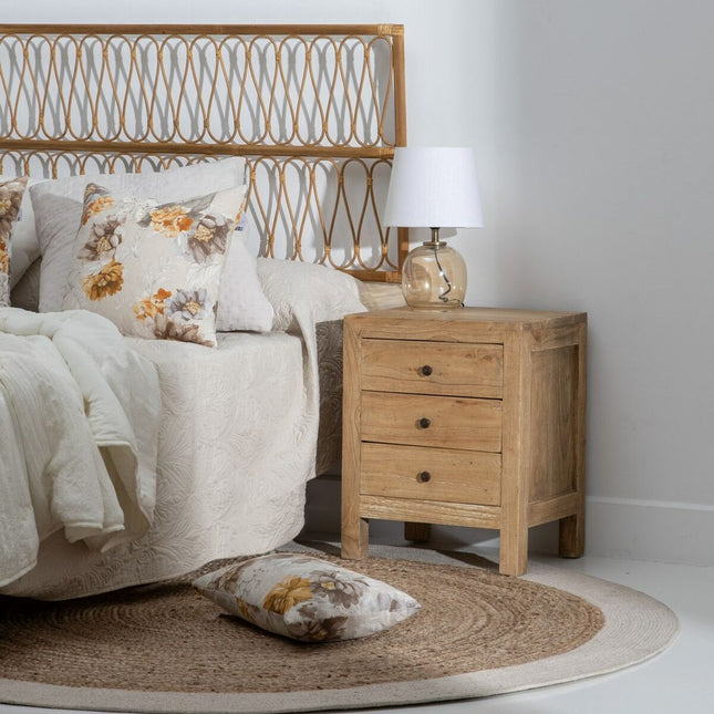 Kopfende des Betts 160 x 60 cm natürlich Holz Rattan