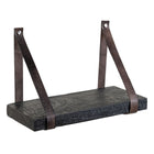 Regal 40 x 18 x 28 cm Schwarz Holz Haut