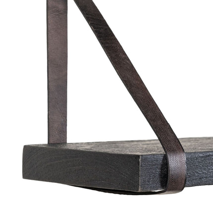 Regal 40 x 18 x 28 cm Schwarz Holz Haut
