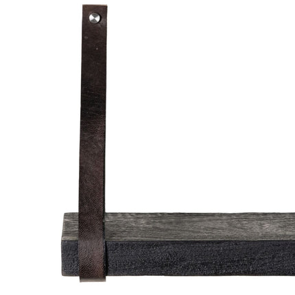 Regal 40 x 18 x 28 cm Schwarz Holz Haut