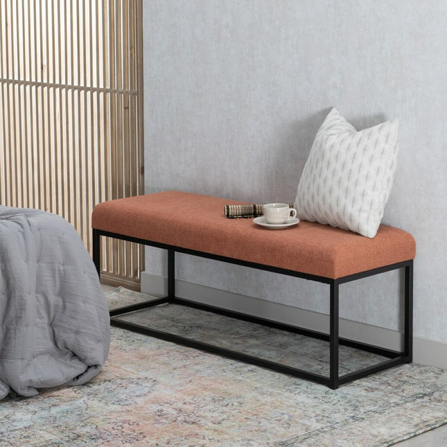 Hocker synthetische Stoffe Metall Dunkelrot 120 x 40 x 45 cm
