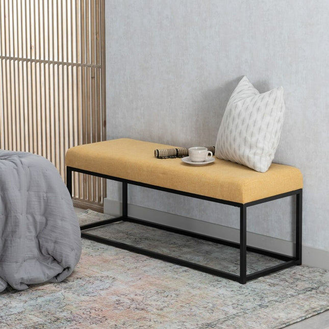 Hocker synthetische Stoffe Metall Senf 120 x 40 x 45 cm