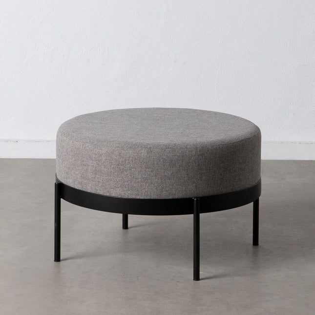Puff 65 x 65 x 40 cm synthetische Stoffe Grau Metall