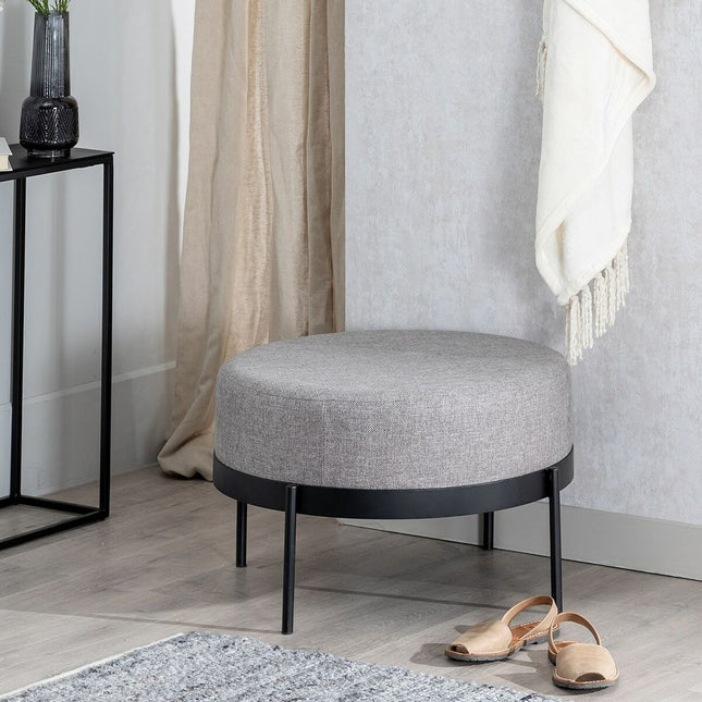 Puff 65 x 65 x 40 cm synthetische Stoffe Grau Metall
