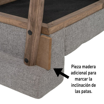 Hocker 120 x 40 x 50 cm synthetische Stoffe Grau Holz