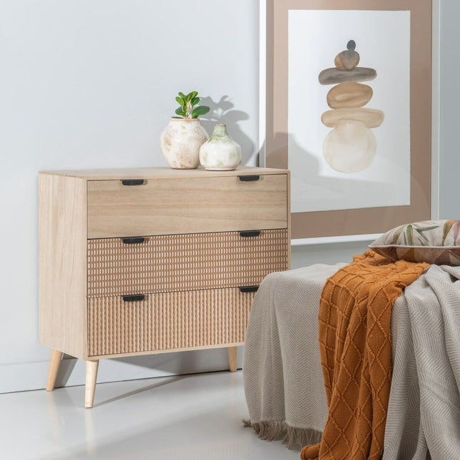 Schubladenschrank COFFEE 80 x 40 x 77 cm Holz Kaffee DMF