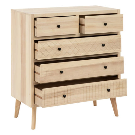 Schubladenschrank MARIE 85 x 40 x 95 cm natürlich Holz DMF