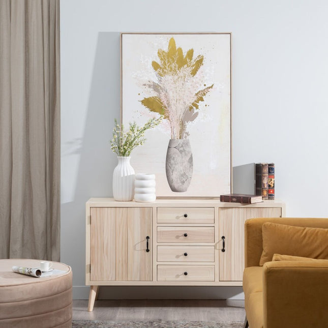 Anrichte MARIE natürlich Holz 140 x 40 x 76 cm DMF