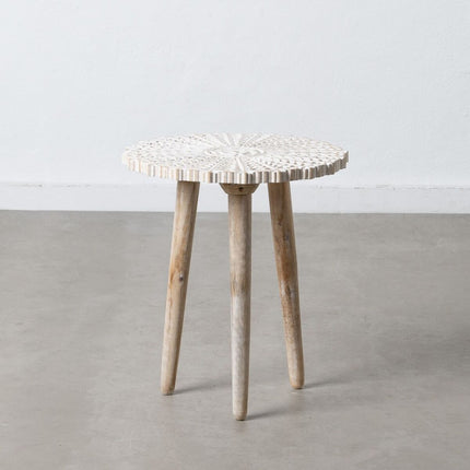 Beistelltisch 45 x 45 x 53 cm Weiß Mango-Holz