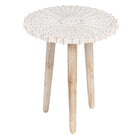 Beistelltisch 45 x 45 x 53 cm Weiß Mango-Holz