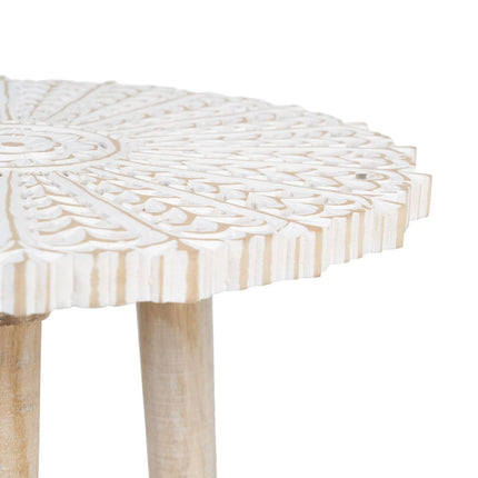 Beistelltisch 45 x 45 x 53 cm Weiß Mango-Holz