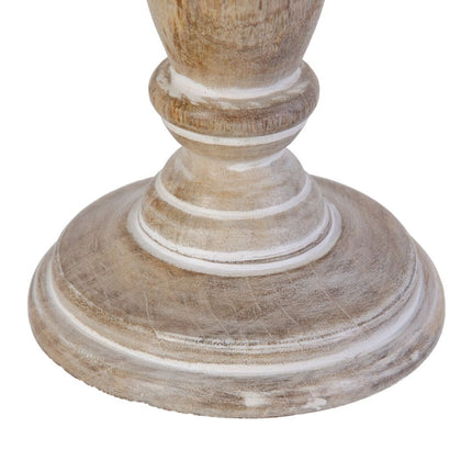 Kerzenschale 14 x 14 x 37,5 cm Metall Holz Weiß (3 Stück)