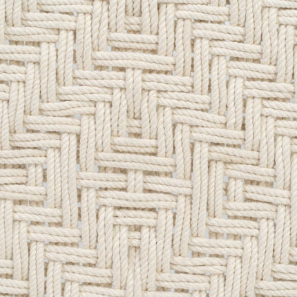 Hocker 46 x 46 x 40 cm Holz Schnur Weiß