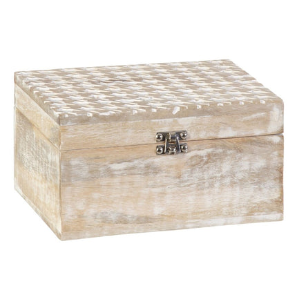 Dekorative Box 23 x 18 x 12 cm Mango-Holz (3 Stücke)