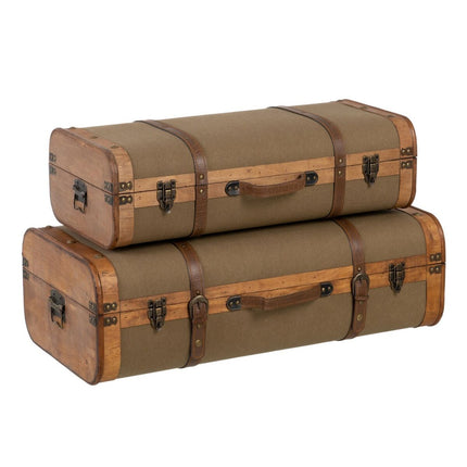 Truhensatz 80 x 41,5 x 25 cm synthetische Stoffe Holz (2 Stücke)