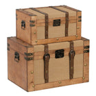Truhensatz 45 x 30 x 29 cm synthetische Stoffe Holz (2 Stücke)