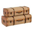 Truhensatz 80 x 41,5 x 25 cm synthetische Stoffe Holz (2 Stücke)