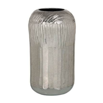 Vase 15 x 15 x 28 cm Silber Aluminium