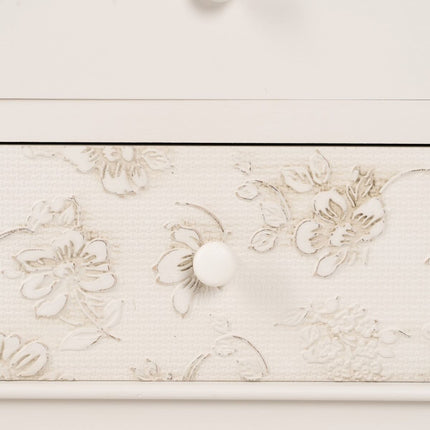 Nachttisch SIRA 48 x 35 x 55 cm natürlich Holz Weiß Holz MDF DMF