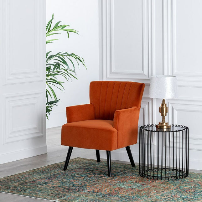 Sessel 63 x 50 x 83 cm synthetische Stoffe Holz Orange