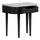 Nachttisch 50 x 30 x 50 cm Grau Holz Weiß Marmor