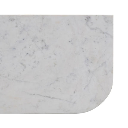 Nachttisch 50 x 30 x 50 cm Grau Holz Weiß Marmor