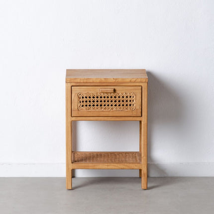 Nachttisch BATARI natürlich Holz Rattan