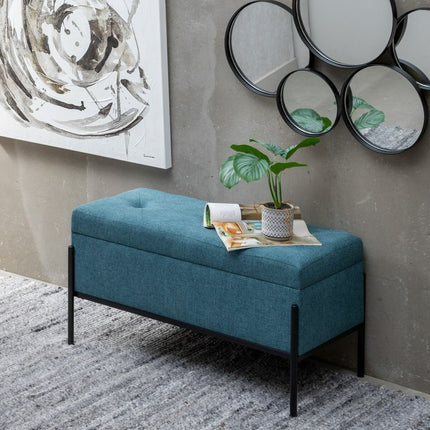 Truhe 83 x 40 x 43 cm synthetische Stoffe Metall