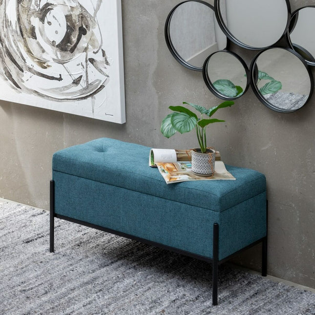 Truhe 83 x 40 x 43 cm synthetische Stoffe Metall