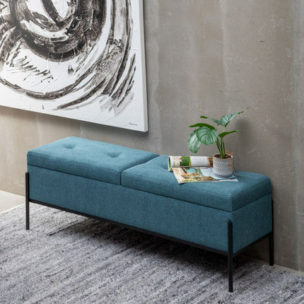 Truhe 123 x 40 x 43 cm synthetische Stoffe Metall