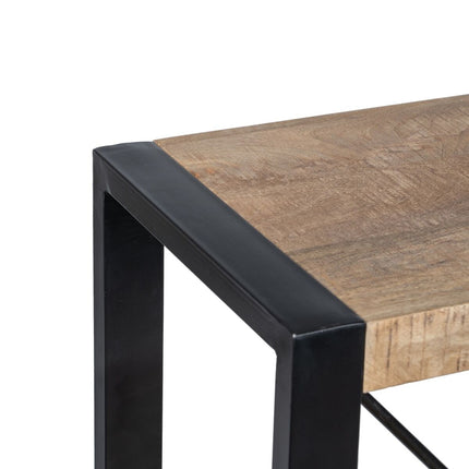 Regal MANGO 90 x 45 x 120 cm natürlich Schwarz Holz Eisen