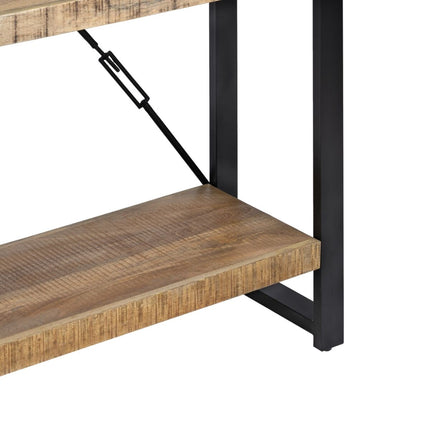 Regal MANGO 90 x 45 x 120 cm natürlich Schwarz Holz Eisen