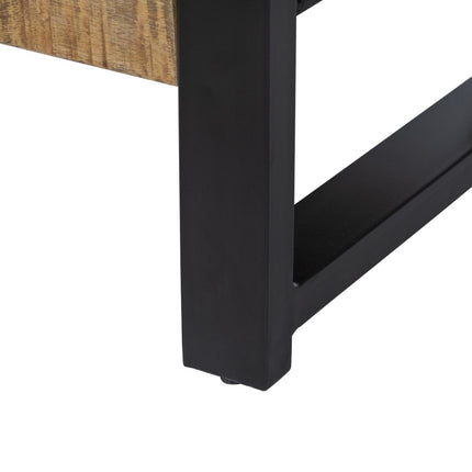 Regal MANGO 90 x 45 x 120 cm natürlich Schwarz Holz Eisen