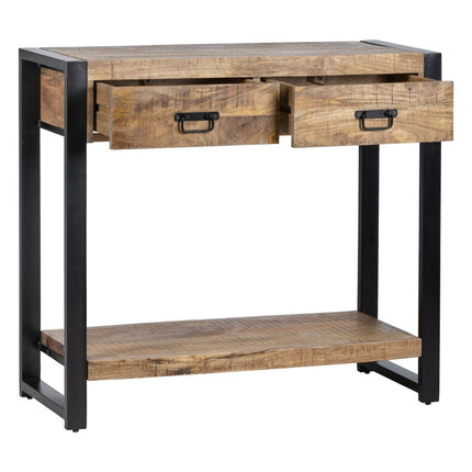 Eingangsbereich MANGO natürlich Schwarz Holz Eisen 100 x 40 x 90 cm