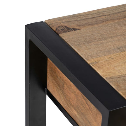 Eingangsbereich MANGO natürlich Schwarz Holz Eisen 100 x 40 x 90 cm