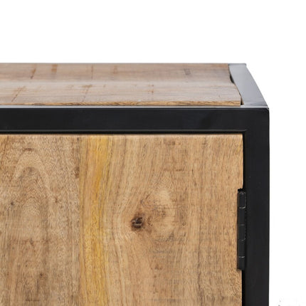 TV-Möbel MARA natürlich Schwarz Holz Eisen 150 x 40 x 55 cm