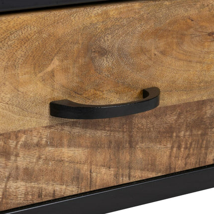 TV-Möbel MARA natürlich Schwarz Holz Eisen 150 x 40 x 55 cm