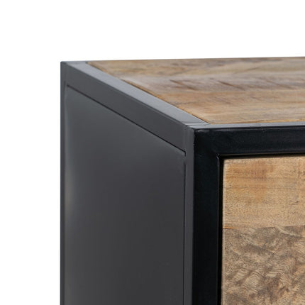 Schrank MANGO 85 x 40 x 130 cm natürlich Schwarz Holz Eisen
