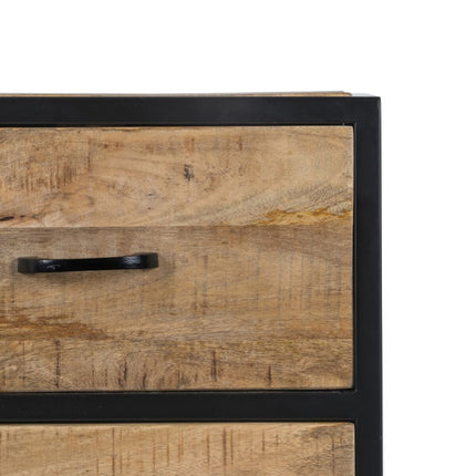 Schrank MANGO 85 x 40 x 130 cm natürlich Schwarz Holz Eisen