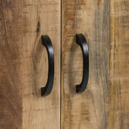 Schrank MANGO 85 x 40 x 130 cm natürlich Schwarz Holz Eisen