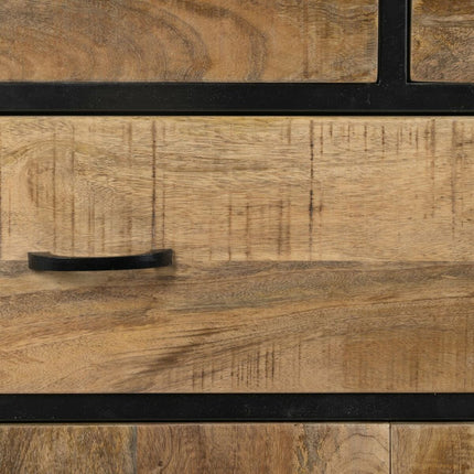 Schrank MANGO 85 x 40 x 130 cm natürlich Schwarz Holz Eisen