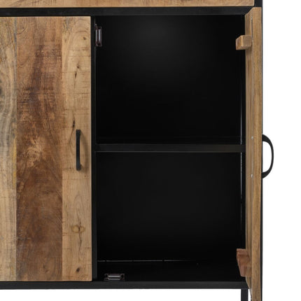 Schrank MANGO 85 x 40 x 130 cm natürlich Schwarz Holz Eisen