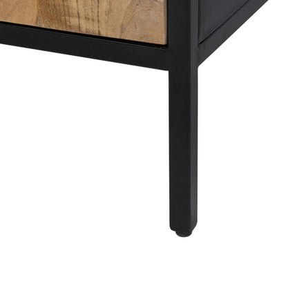 Schrank MANGO 85 x 40 x 130 cm natürlich Schwarz Holz Eisen