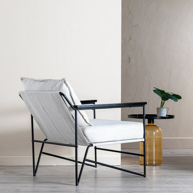 Sessel 69 x 79 x 82 cm synthetische Stoffe Beige Metall