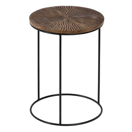 Beistelltisch natürlich Schwarz Metall Holz 30 x 30 x 42 cm