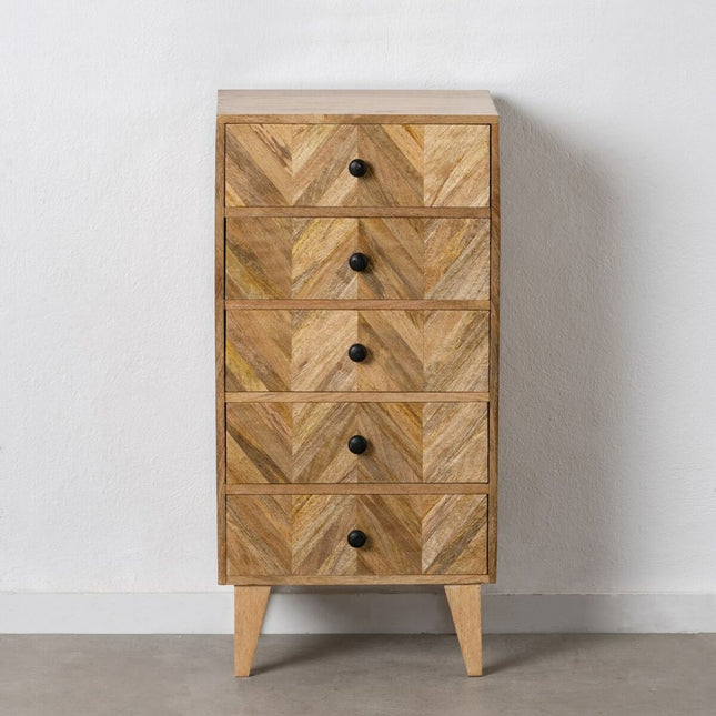 Schubladenschrank 46,5 x 33,5 x 95 cm natürlich Mango-Holz