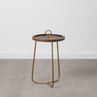 Beistelltisch Gold Holz Braun Eisen 38 x 38 x 66 cm